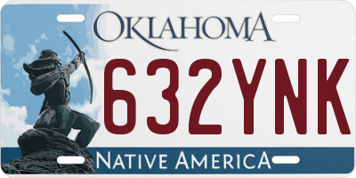 OK license plate 632YNK