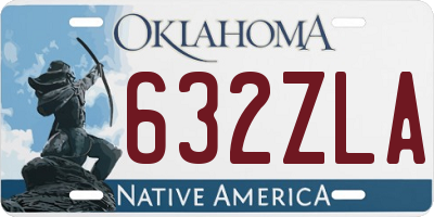 OK license plate 632ZLA