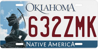 OK license plate 632ZMK