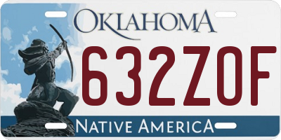 OK license plate 632ZOF