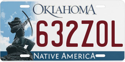 OK license plate 632ZOL