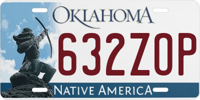 OK license plate 632ZOP