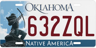 OK license plate 632ZQL