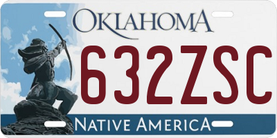 OK license plate 632ZSC