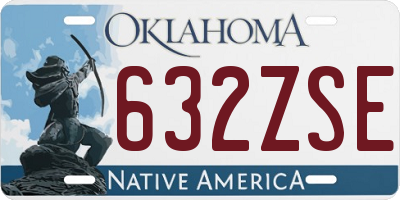 OK license plate 632ZSE