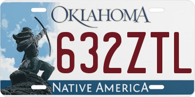 OK license plate 632ZTL