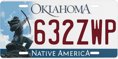 OK license plate 632ZWP