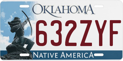 OK license plate 632ZYF