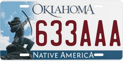 OK license plate 633AAA