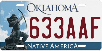 OK license plate 633AAF