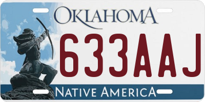 OK license plate 633AAJ