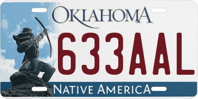 OK license plate 633AAL