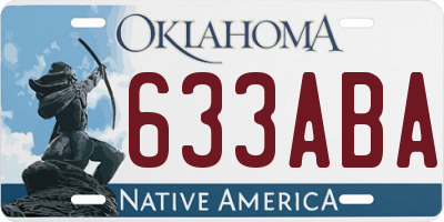OK license plate 633ABA