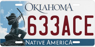 OK license plate 633ACE