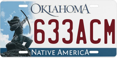 OK license plate 633ACM
