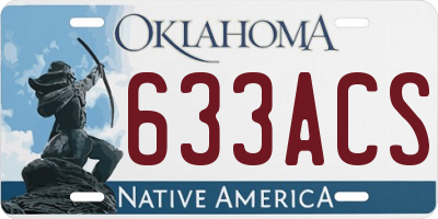 OK license plate 633ACS