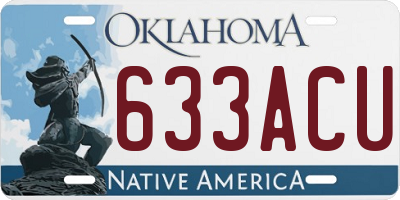 OK license plate 633ACU