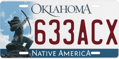 OK license plate 633ACX