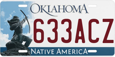 OK license plate 633ACZ