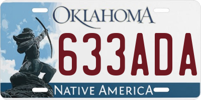 OK license plate 633ADA