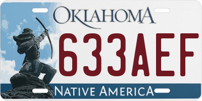 OK license plate 633AEF