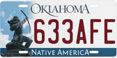 OK license plate 633AFE