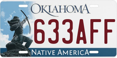 OK license plate 633AFF