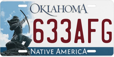 OK license plate 633AFG