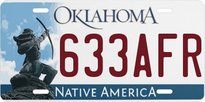 OK license plate 633AFR