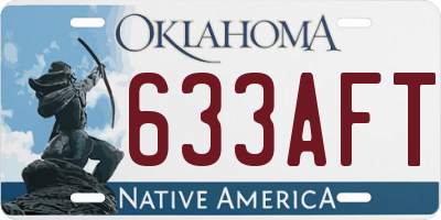 OK license plate 633AFT