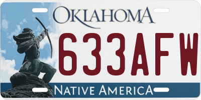 OK license plate 633AFW