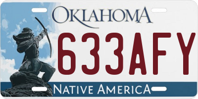OK license plate 633AFY