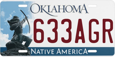 OK license plate 633AGR