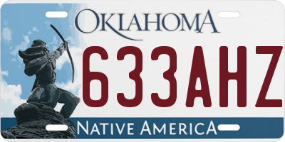 OK license plate 633AHZ