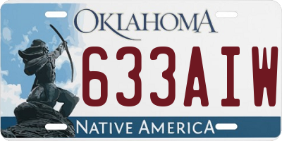 OK license plate 633AIW