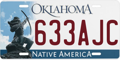 OK license plate 633AJC