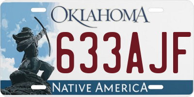 OK license plate 633AJF