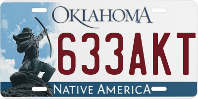 OK license plate 633AKT