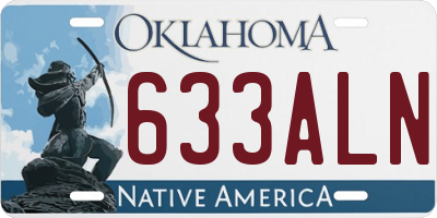 OK license plate 633ALN
