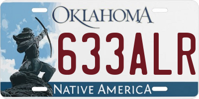OK license plate 633ALR