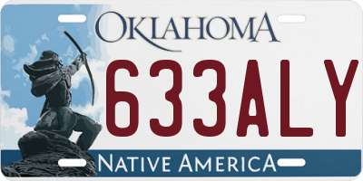 OK license plate 633ALY