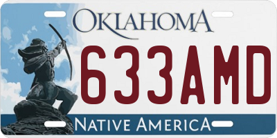 OK license plate 633AMD