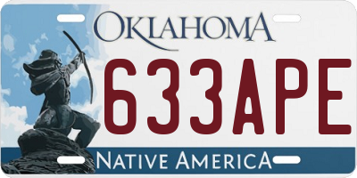OK license plate 633APE