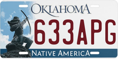 OK license plate 633APG