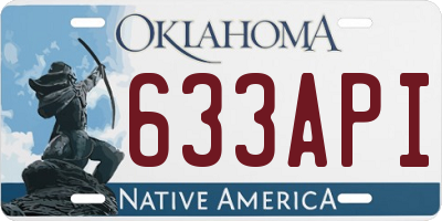 OK license plate 633API
