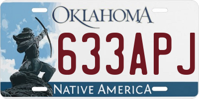OK license plate 633APJ