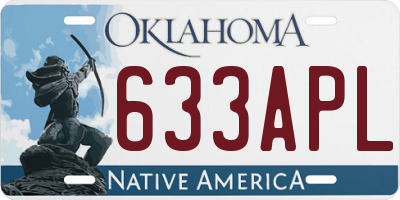 OK license plate 633APL