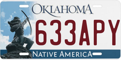 OK license plate 633APY