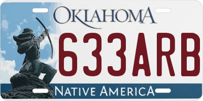 OK license plate 633ARB