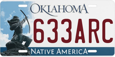 OK license plate 633ARC